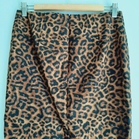 LORD & TAYLOR | Leopard Midi Pencil Skirt Tan & Black Animal Print Sz 2 - Picture 6 of 9